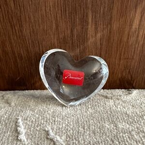 Baccarat Crystal Heart with Red Accent